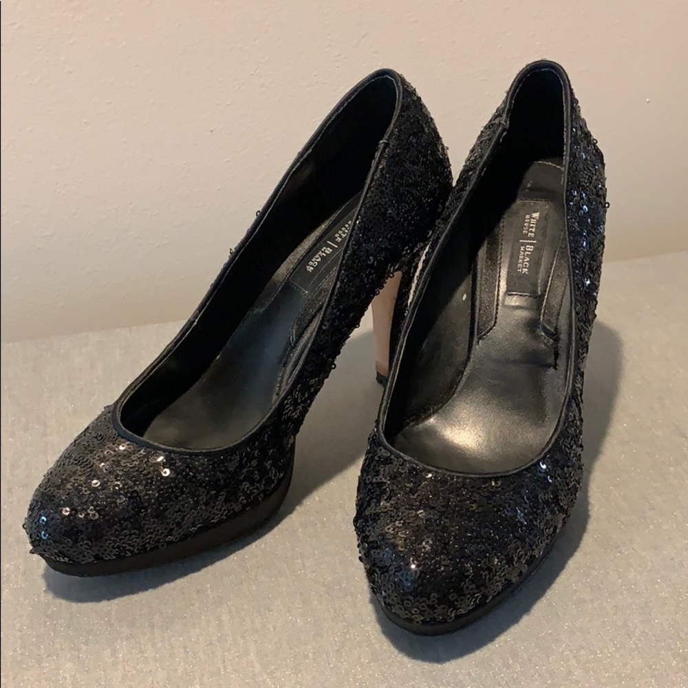White House/Black Market sequined black pumps